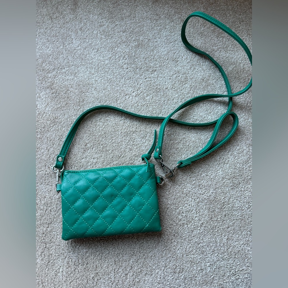 Green Quilted Crossbody